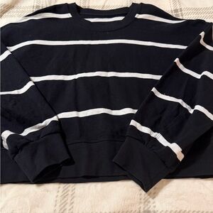 Lululemon Athletica Black and White Striped Sweatshirt